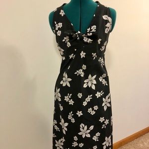 Black floral halter dress